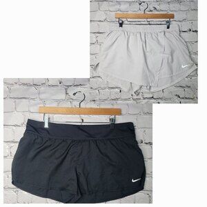 Nike Black & Light Gray Faux Wrap Shorts 2-Pair Bundle Size XL